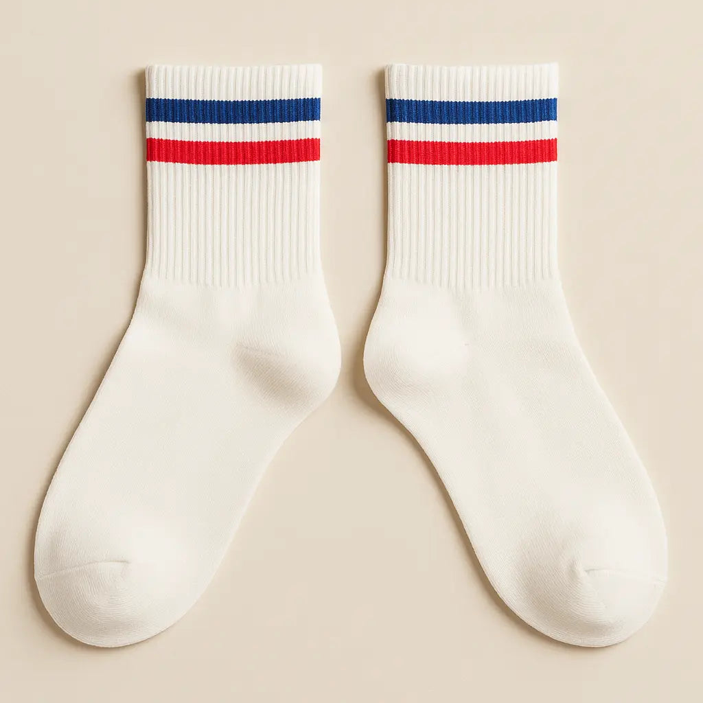 Chaussettes hommes courtes en coton blanches paire
