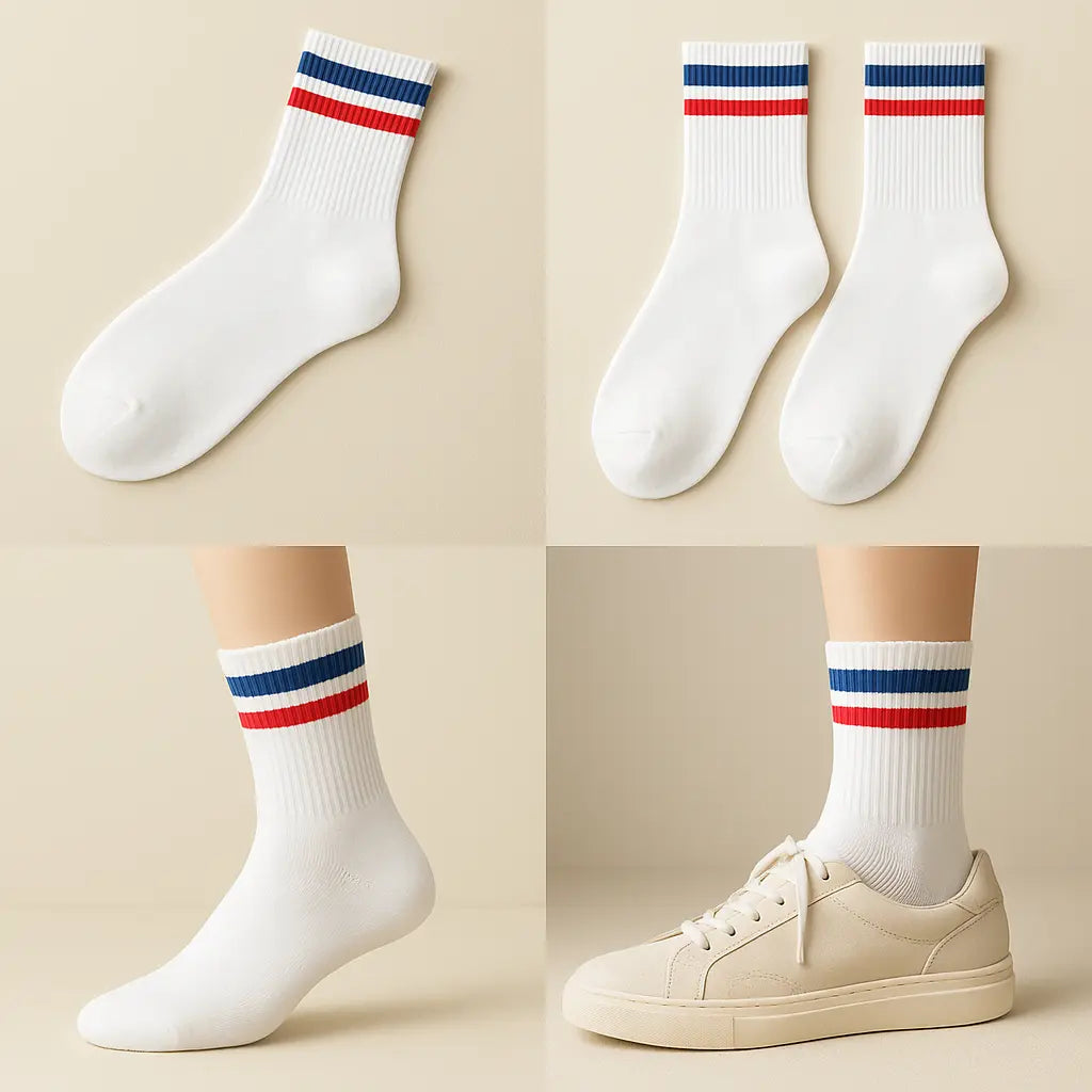 Chaussettes hommes courtes en coton blanches galerie produit