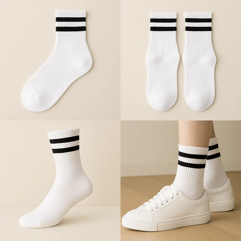 Chaussettes hommes courtes en coton blanc galerie produit