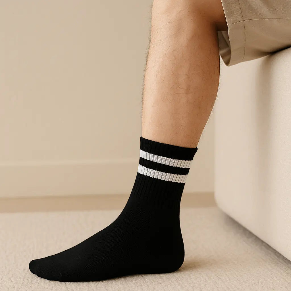 Chaussettes homme courtes en coton noir SOXX en situation