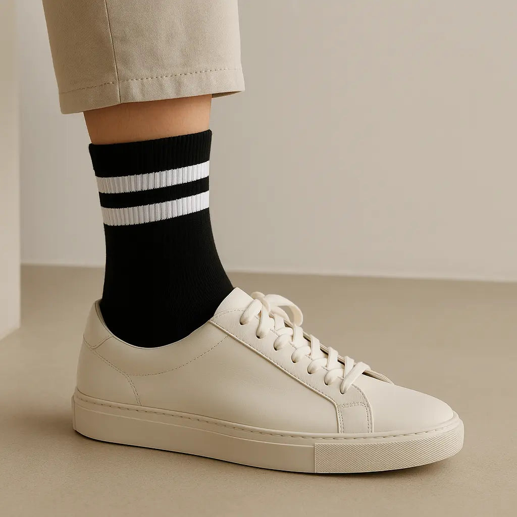 Chaussettes homme courtes en coton noir SOXX avec chaussures
