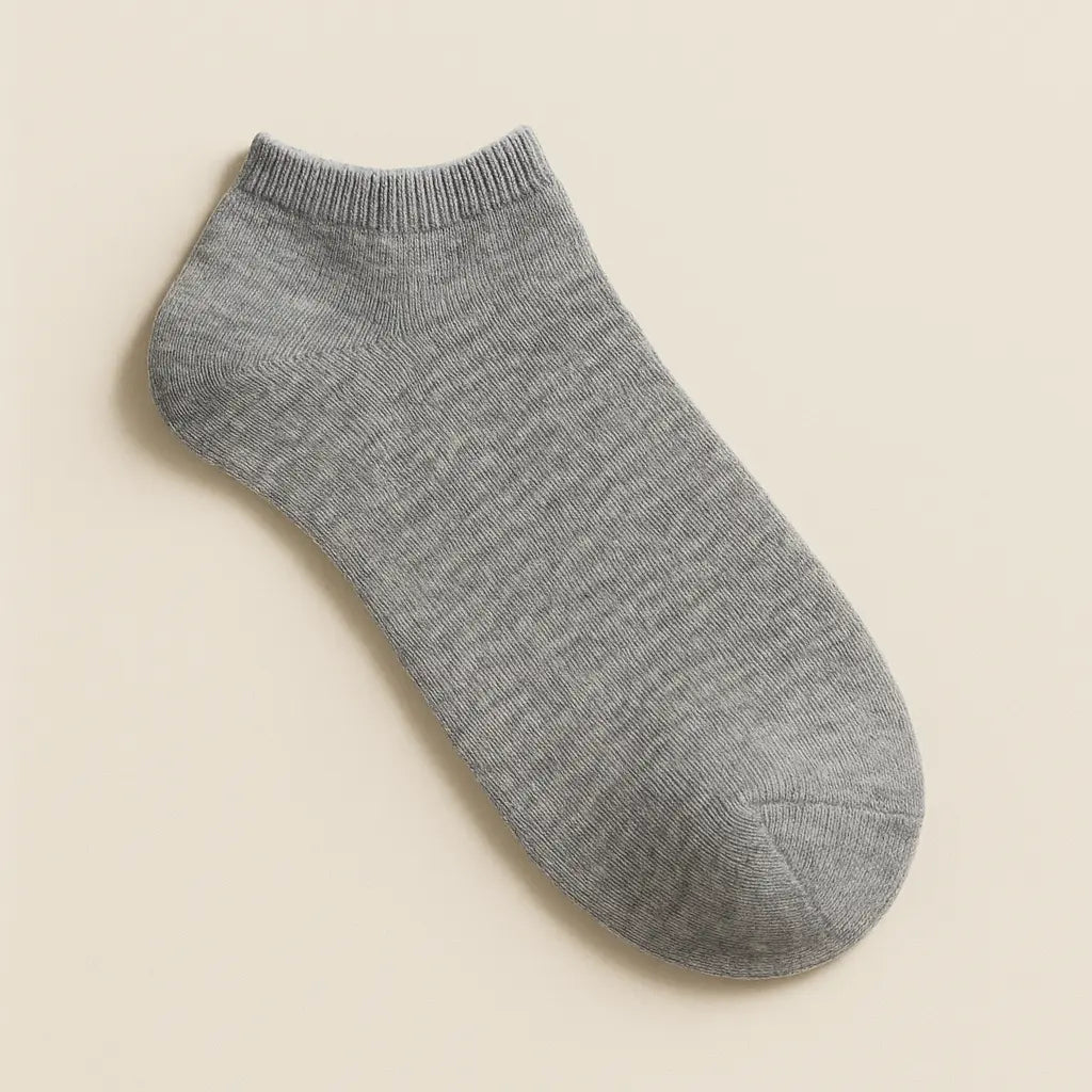 Chaussettes Homme Socquettes en Coton Gris Clair vue à plat