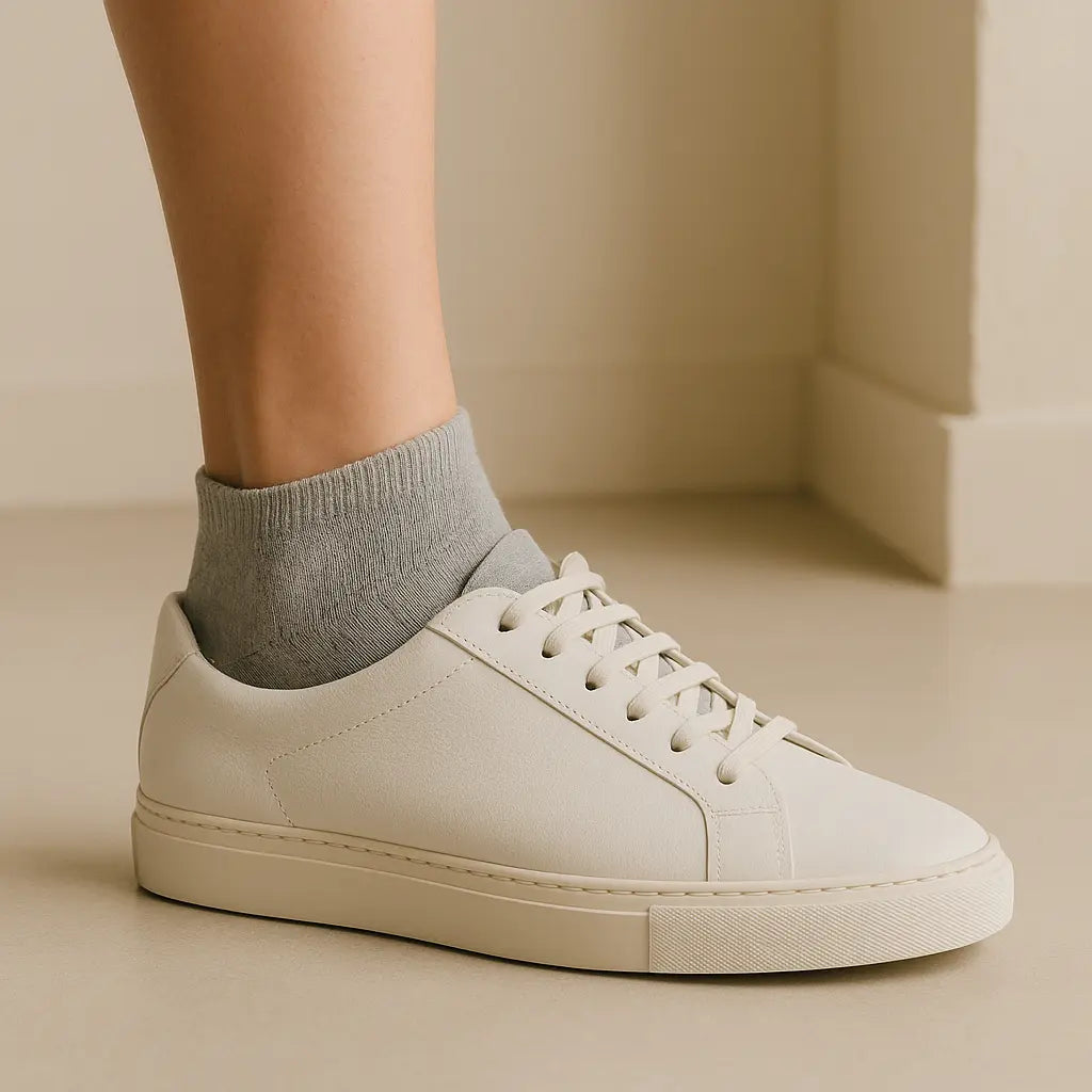 Chaussettes Homme Socquettes en Coton Gris Clair avec chaussures