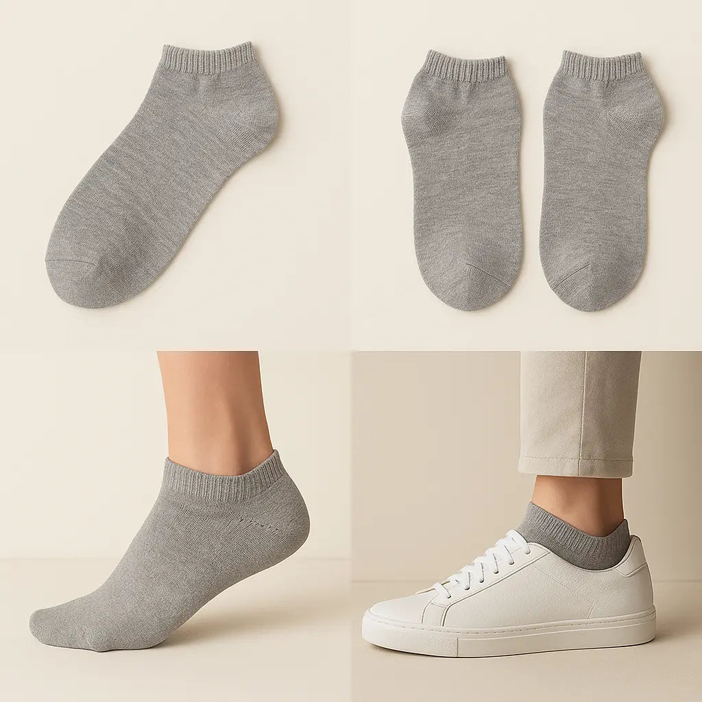 Chaussettes Homme Socquettes en Coton Gris Clair galerie produit
