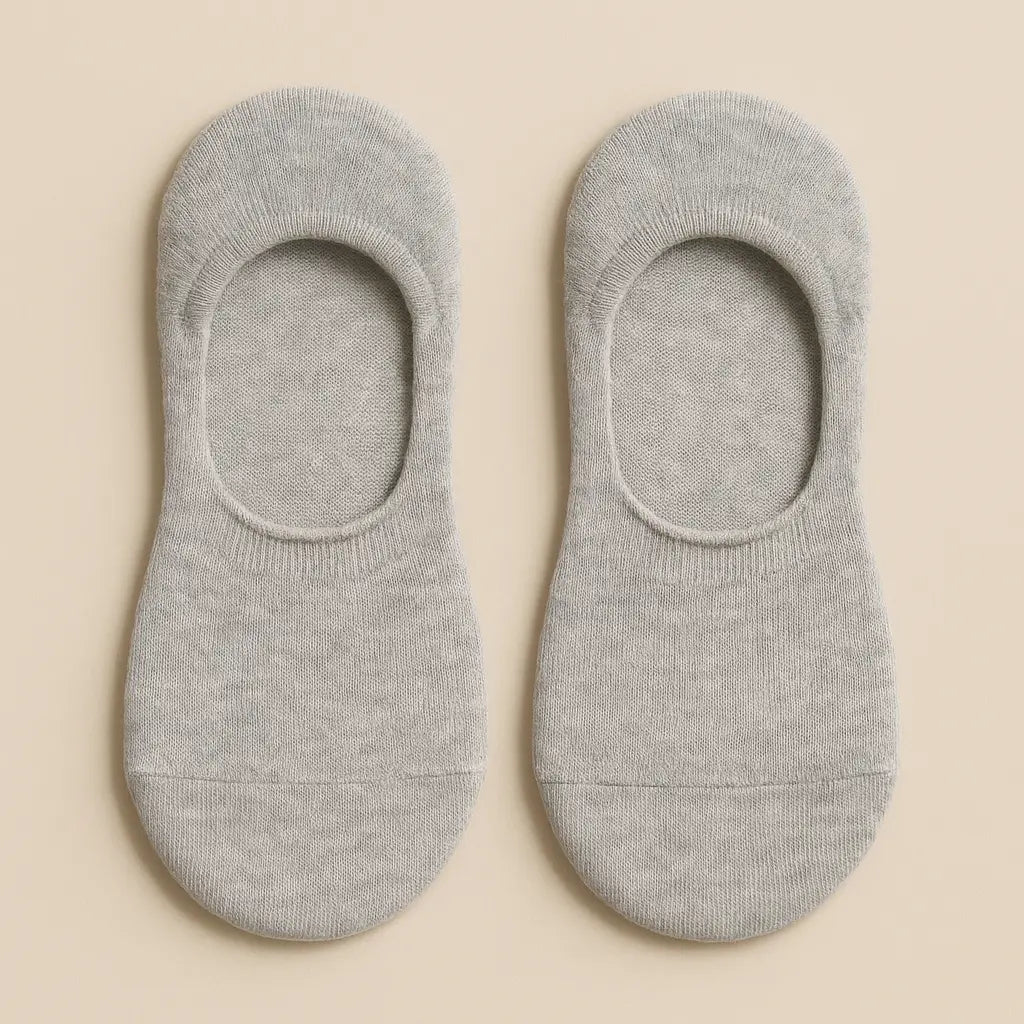Chaussettes hommes socquettes gris clair en coton paire