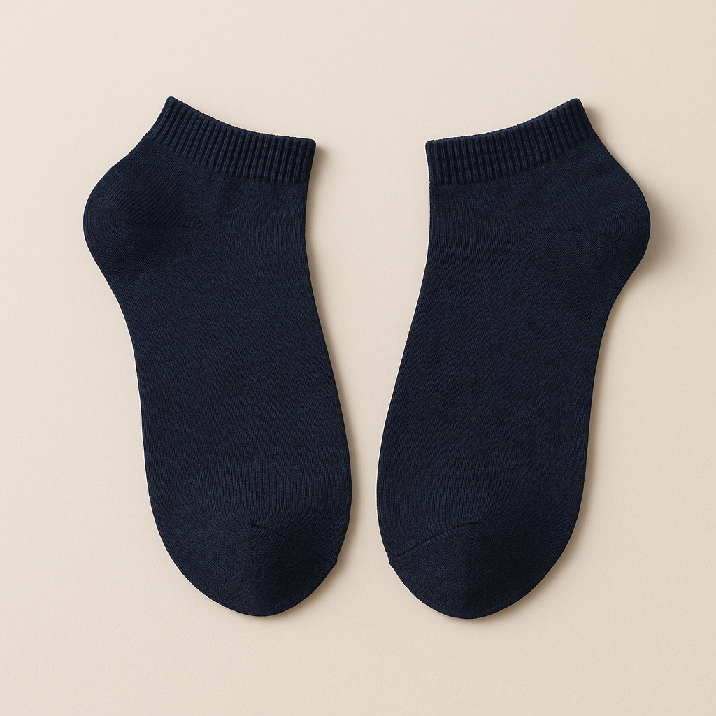 Chaussettes hommes court bleu marine en coton socquette paire