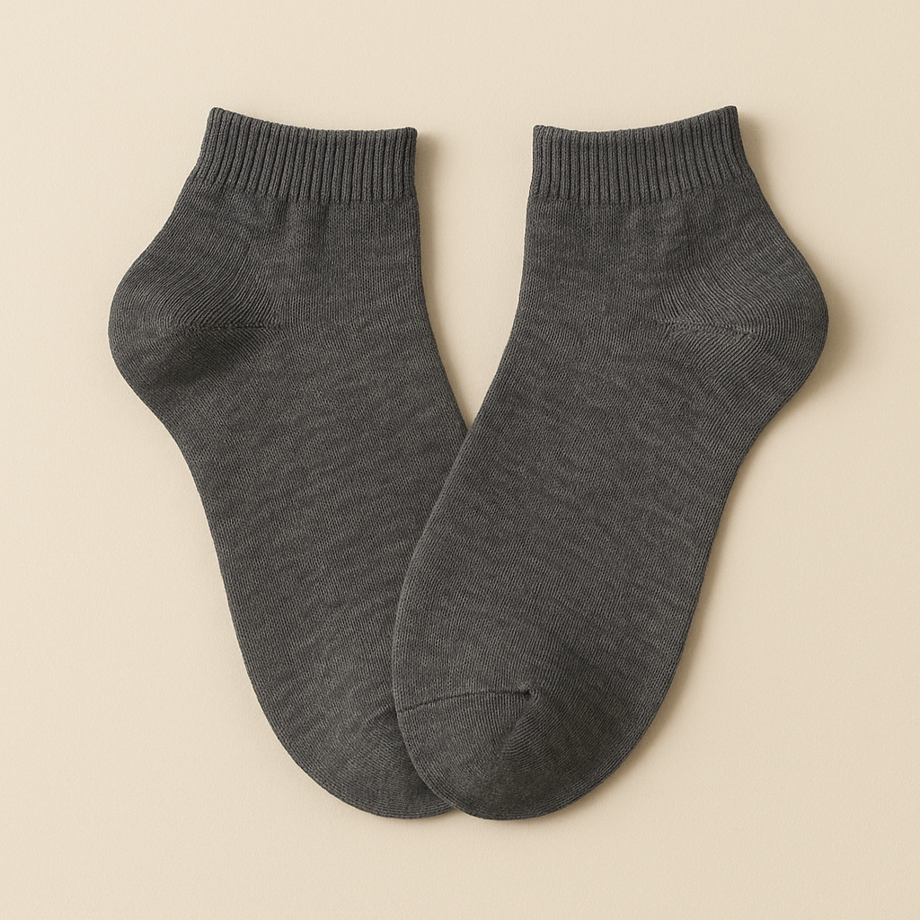 Chaussettes hommes court gris foncé en coton socquette paire