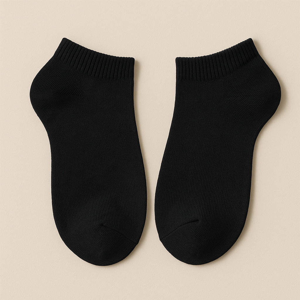Chaussettes hommes courtes noires en coton socquette paire