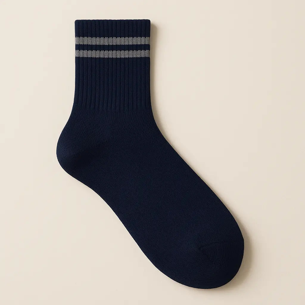 Chaussettes Hommes Sport Mollet Coton Bleu Marine vue à plat
