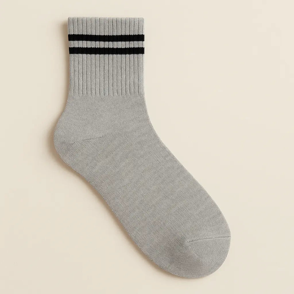Chaussettes hommes sport mollet en coton gris clair
