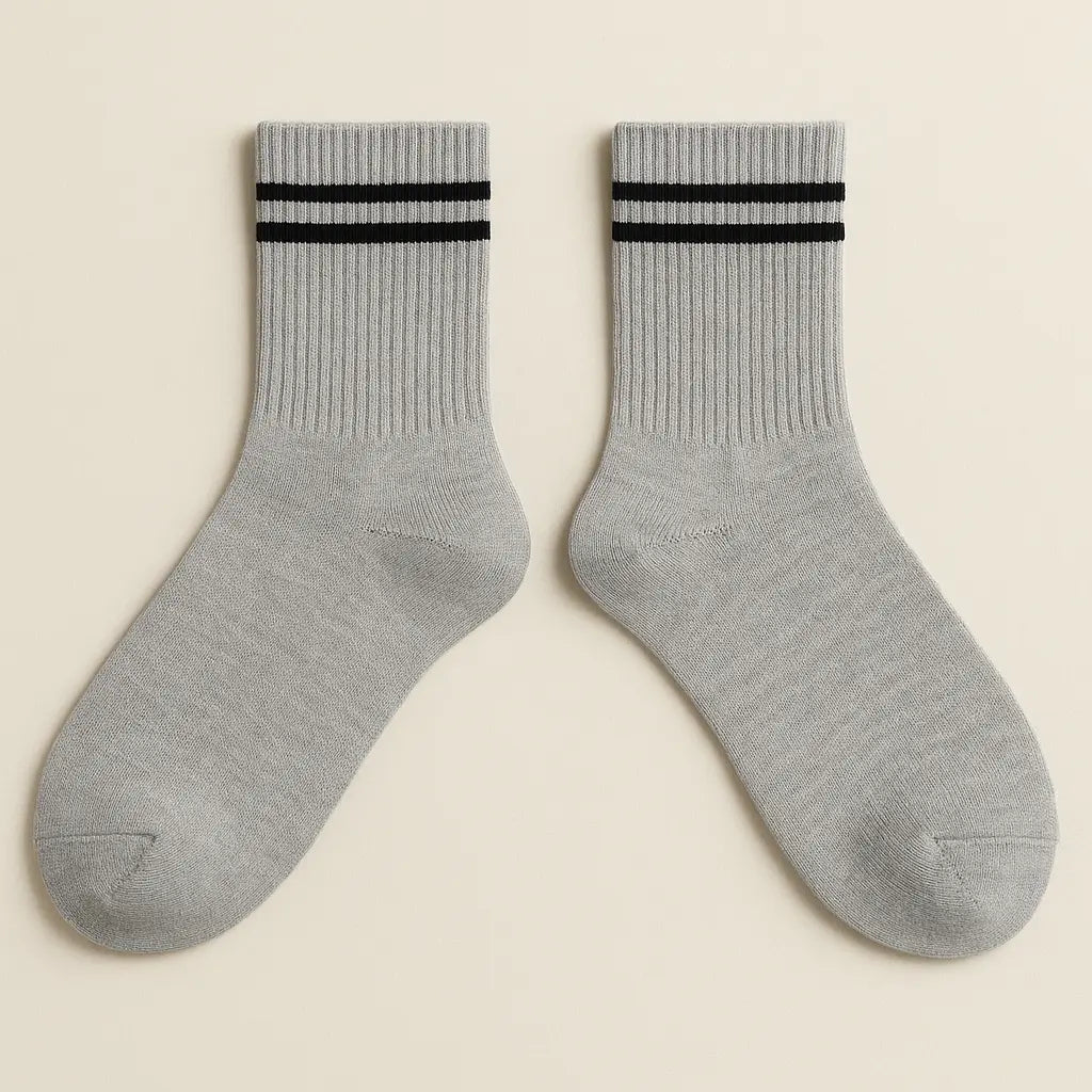 Chaussettes hommes sport mollet en coton gris clair