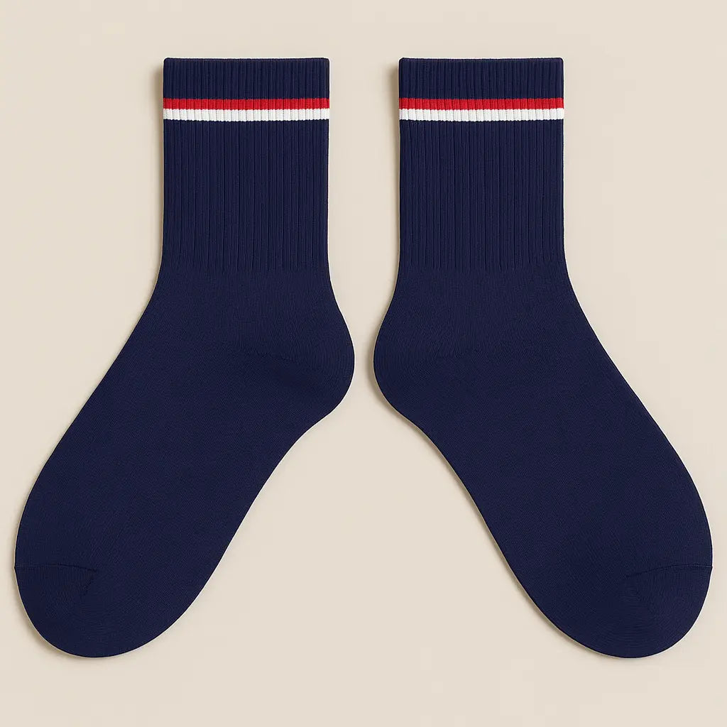 Chaussettes hommes sport mollet coton bleu marine paire