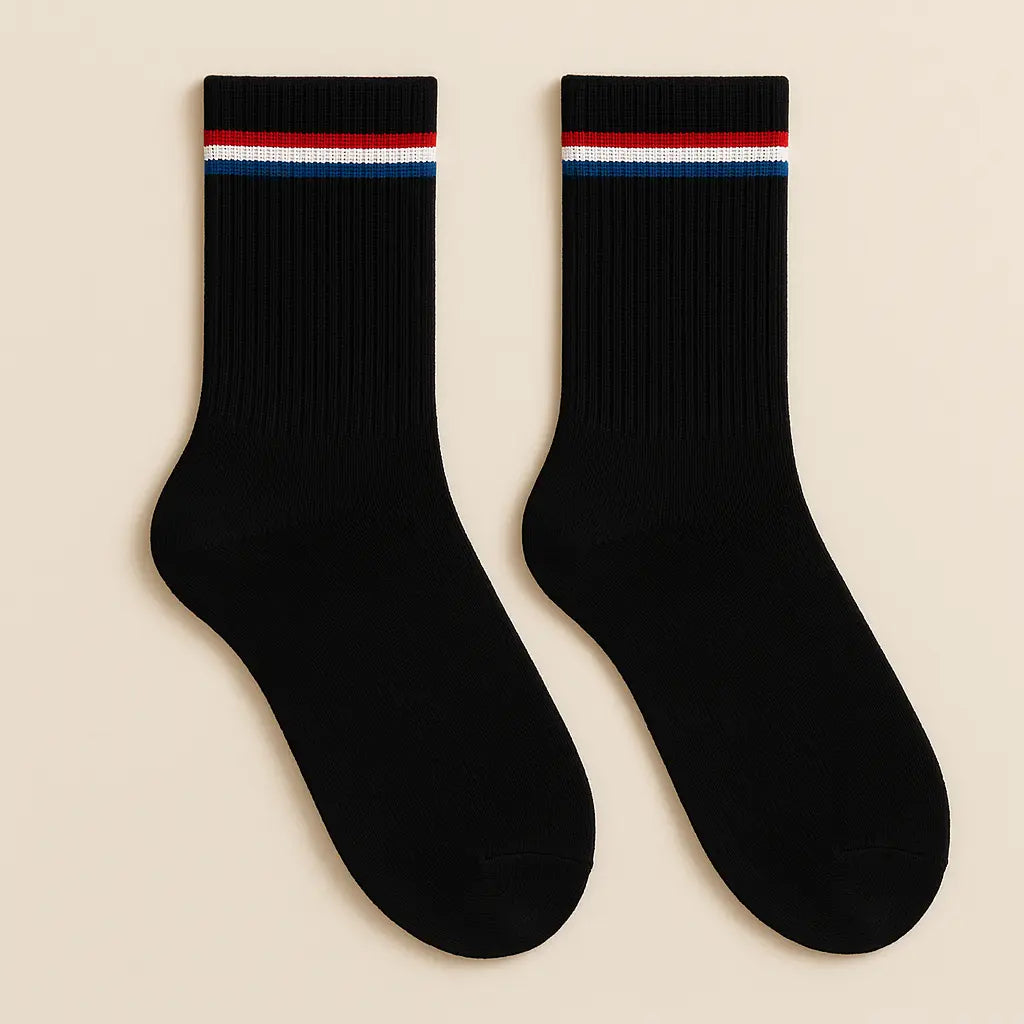 Chaussettes Hommes Sport Mollet Coton Noir paire