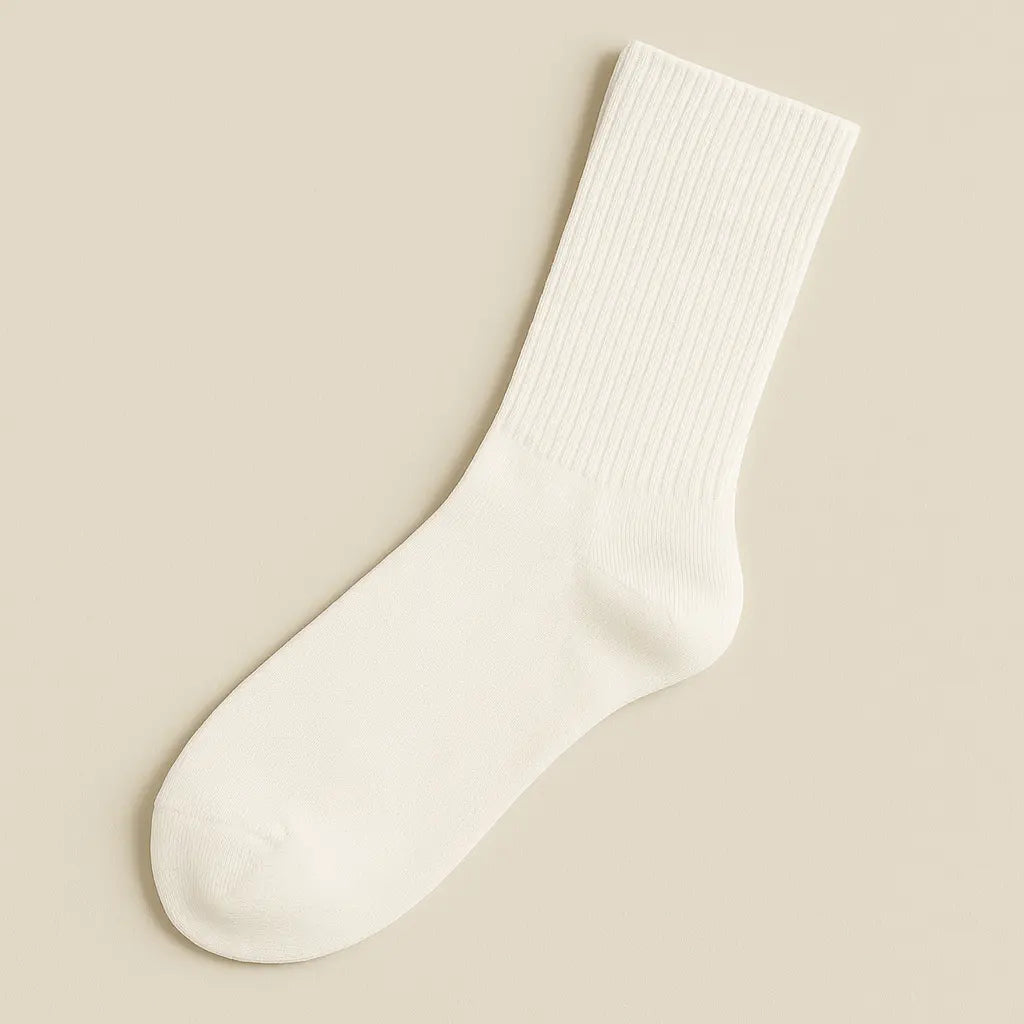 Chaussettes Homme Sport Mi-mollet Coton Blanc vue à plat