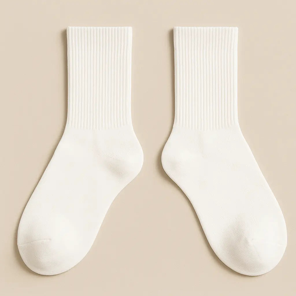 Chaussettes Homme Sport Mi-mollet Coton Blanc paire